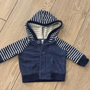 Cherokee Navy and White Striped Kids Hoodie